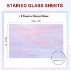 PATIKIL 4 x 6 Inch Transparent Stained Glass Sheets, 2 Sheets Mosaic Glass - Image 2