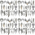 WOCRAFT 120pcs Antique Silver Wing Charms by WOCRAFT