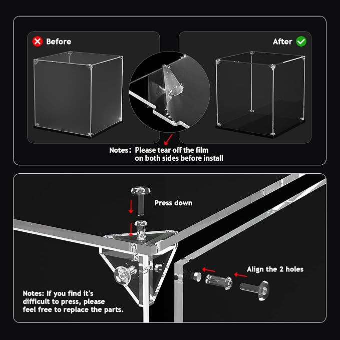 Clear Acrylic Display Case, Self-Assemble Showcase - Image 7