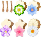Flower 30pc 5Types Unfinished Wooden Gift Ornaments DIY Craft Birthday Present by Tmflexe