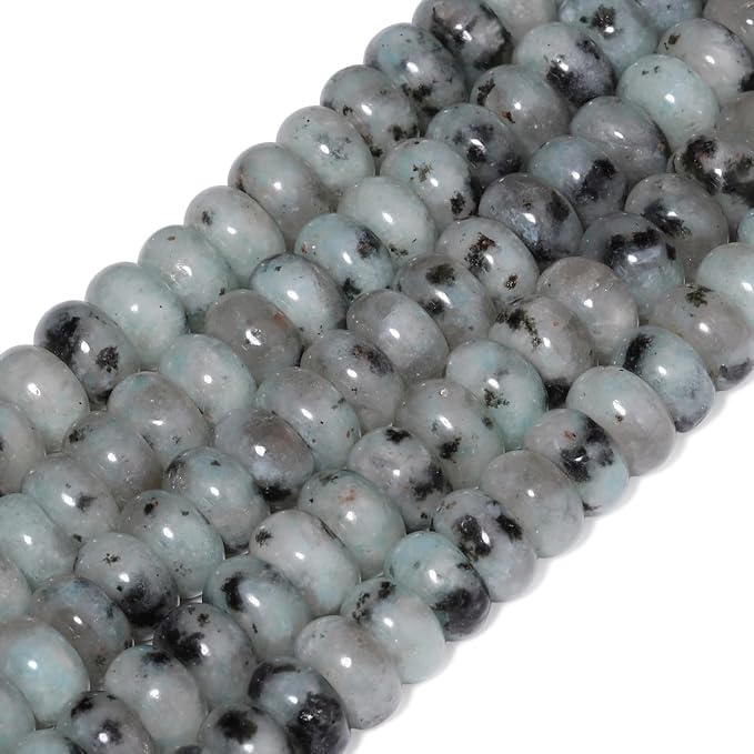 Songxi 5x8mm Natural Sesame Jasper Stone Rondelle Beads, Gemstone - Image 3