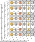 42-Pocket Coin Pages for Collectors, Standard 9-Hole Coin Collection Pages fit by Suremita