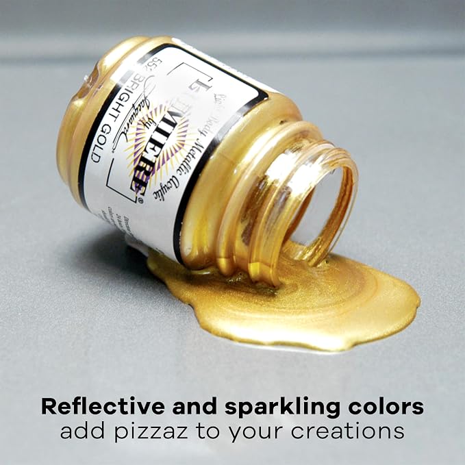 Jacquard Lumiere 8oz Fabric Paint True Gold - Image 3