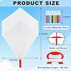 Mototo 12 Pack DIY Blank Kite Bulk White Beach Kite Making Kit Decorating - Image 2