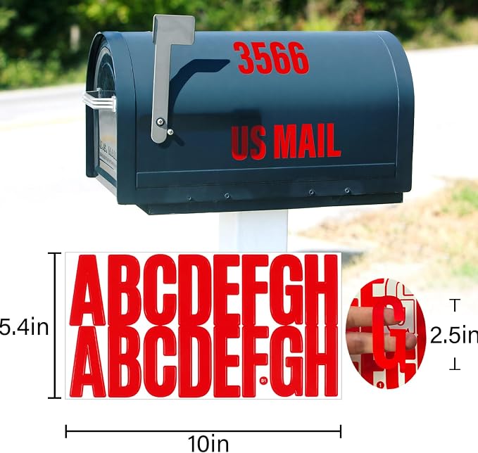 Letter Stickers, Mailbox Numbers, 2.5 Inch Waterproof Vinyl Alphabet | 2 1/2 - Image 2
