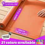 PerkHomy OrangeRed Kraft Paper Roll 17.5" x 760" - Image 2