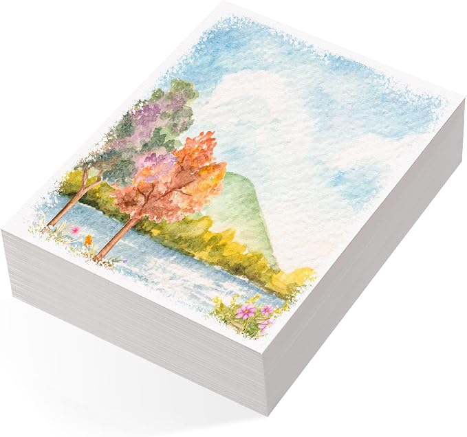 80 Sheets Watercolor Paper Bulk, 110 lb/230 GSM Cold Press Paper White Water by Prudiut
