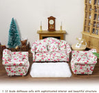 Dollhouse Couch with Pillow 1 12 Scale Miniature Sofa Arm Chair Living Room - Image 7