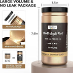 Nicpro Metallic Sahara Gold Acrylic Paint, 33.8oz/1000ml Gold Leaf Paint | Non - Image 5