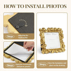 Cuspin 5x5 Picture Frame Vintage Gold Frames, Antique Square Photo Frame - Image 9