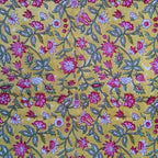 E-Tailor® Indian Ethnic 100% Cotton Voile Running Hand Block Print Natural - Image 2