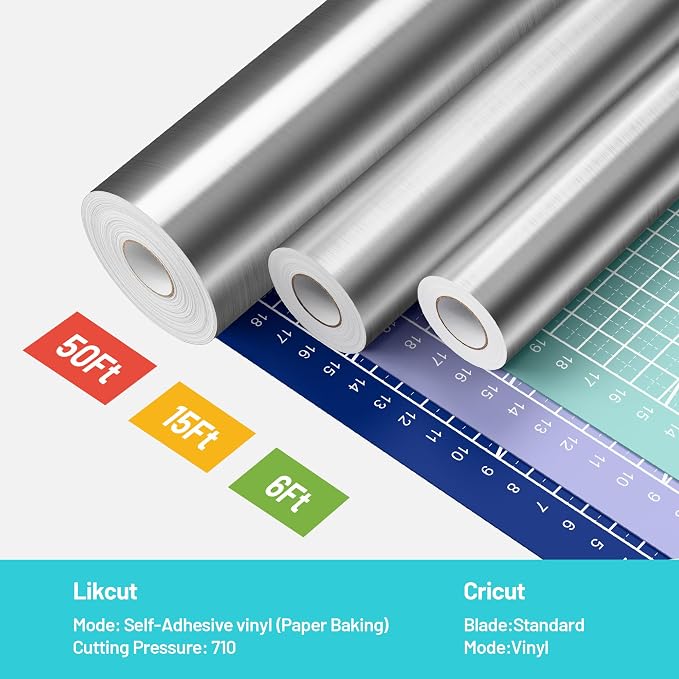 LIKCUT Brushed Silver Permanent Vinyl - Image 5