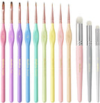 Nicpro 12PCS Fine Detail Paint Brush Drybrush Set, Aesthetic Pastel Fine Tip by Nicpro