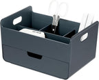 BLUE GINKGO Portable Desk Organizer – Compact 3 Compartment, Half-drawer by BLUEGINKGO