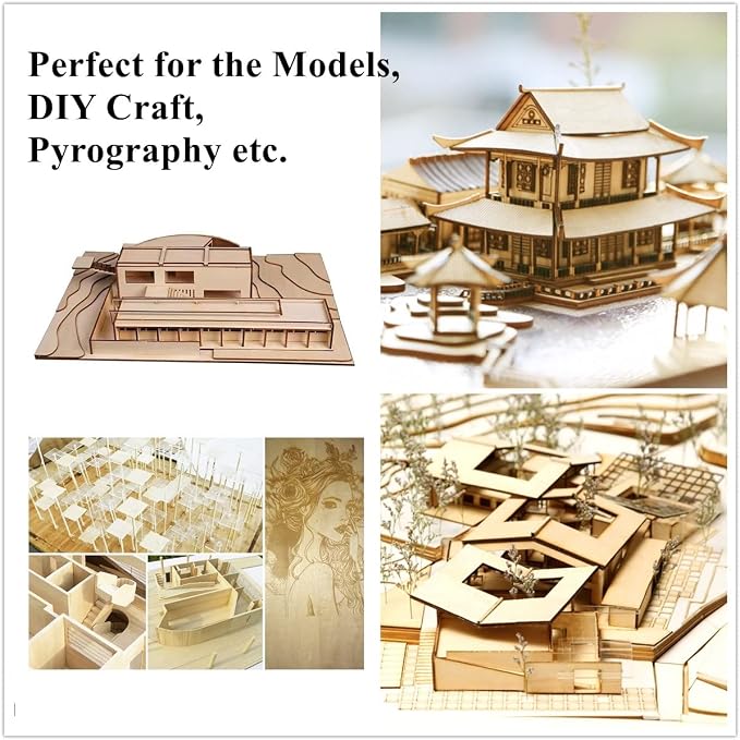 12 Pack Basswood Sheets 1/8 x 12x12 Inch Unfinished Wood Thin Plywood Sheets - Image 6