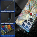 for Samsung Galaxy S24 Ultra Case, Hummingbird Wildflower Stained Glass Pattern - Image 5