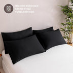 MINIPANDA Black King Size Pillow Cases Set of 4 - Image 6