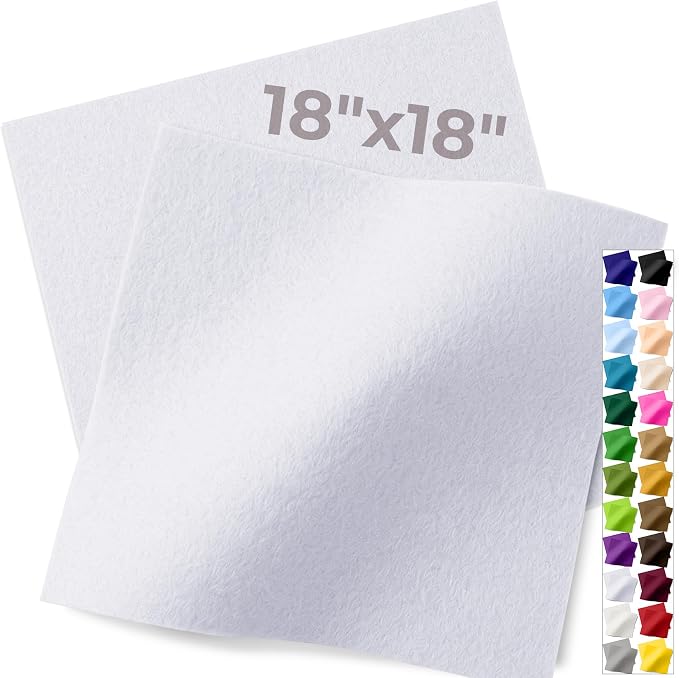 IONTACH 18" X 18" Soft Felt Sheets 1.6mm Thick | Acrylic Felt Fabric Sheets by IONTACH