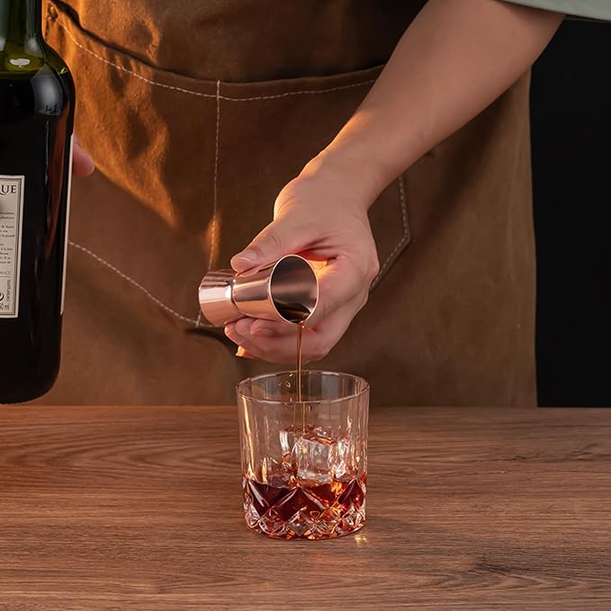 Briout Jigger for Bartending, Flat Edge Rose Gold - Image 5