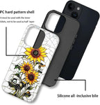 ZHEGAILIAN Case for iPhone 13 14, Sunflower Faux Stained Glass Effect Durable - Image 2