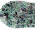 35PCS 10mm Natural Colorful Fluorite Gemstone Round Loose Beads - Image 3