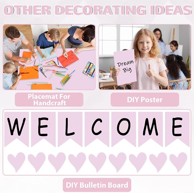 Qyeahkj Lavender Bulletin Board Paper Roll Light Purple Bulletin Board - Image 4