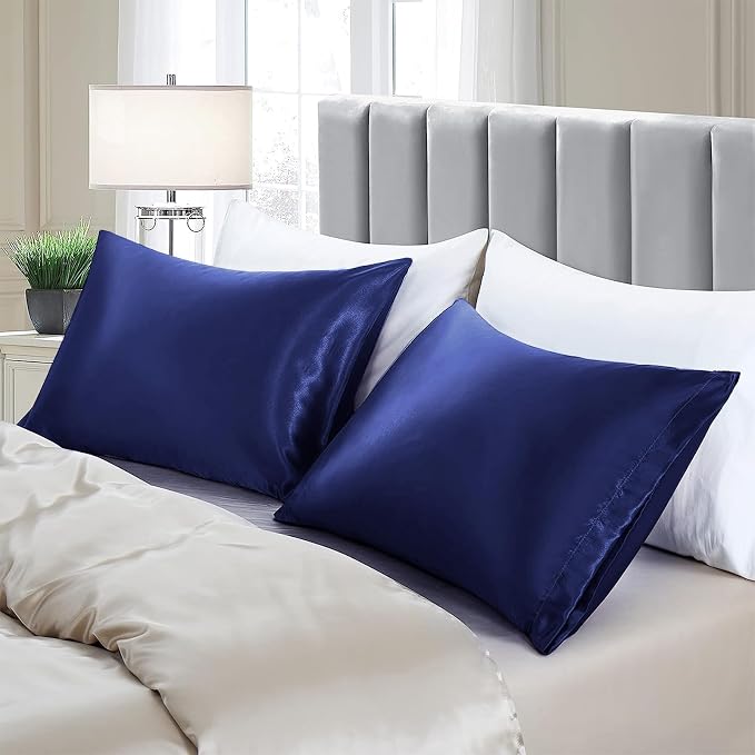 Aormenzy Satin Pillow Cases for Women Queen Size Set of 2, Fade Resistant - Image 4
