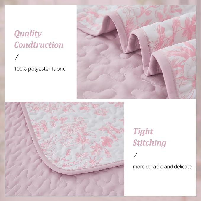 WONGS BEDDING Quilt King Size, Botanical Quilt - Image 4