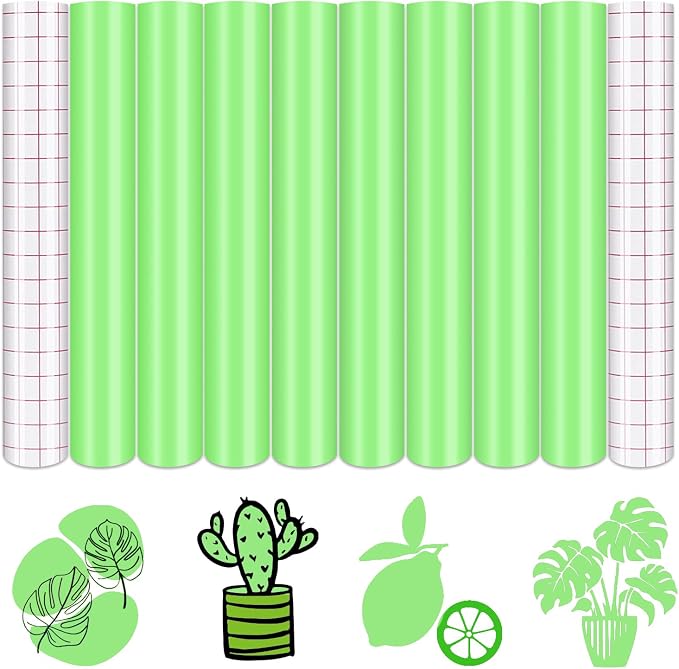Tintnut Green Permanent Vinyl 8 Sheets 12''x10'' Neo Mint Adhesive Vinyl | by Tintnut