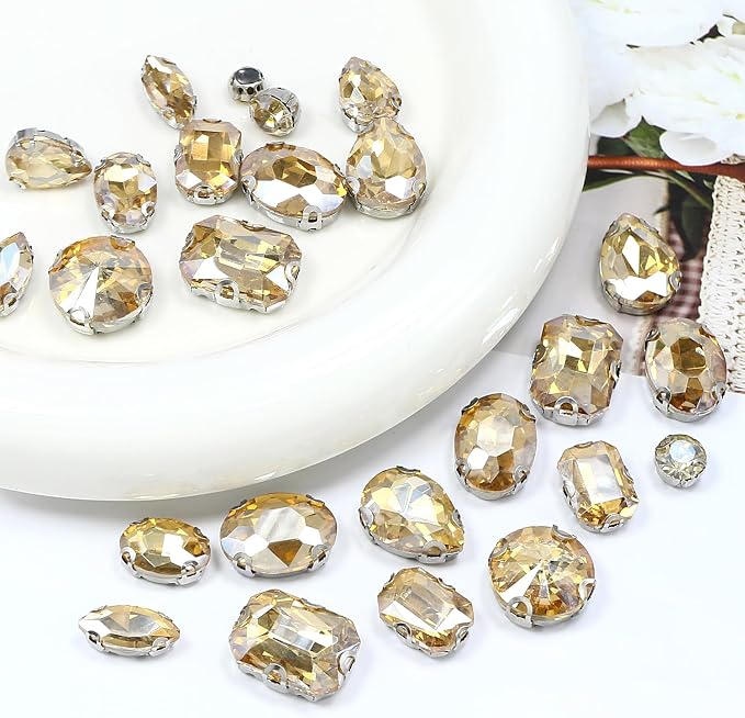 Sew on Rhinestone, Bags and Sewing Accessories，Golden - Image 5