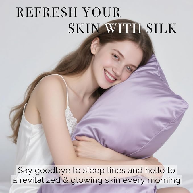Ravmix Silk Pillow Cases with Zipper, 21momme Mulberry Silk Pillowcase - Image 3