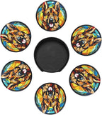 Drink Coaster Set of 6, German Shepherd Dog Mom Lover Gift, Leather Drink - Image 5