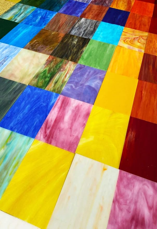 9 Pack Stained Glass Sheets, 4 x 6 inch, Slight Texture, 1/8 inch Thick - Image 5