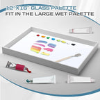 Nuanchu 1 Pcs 12 x 16 Inches White Tempered Glass Palette - Image 4