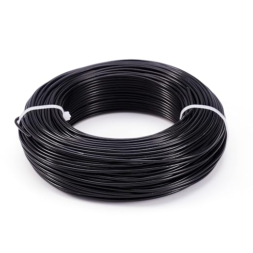 Fashewelry 180 Feet 12 Gauge Aluminum Wire Black Bendable Metal Craft Wire by FASHEWELRY