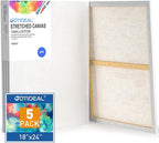 GOTIDEAL Stretched Canvases for Painting, 18x24" Inch Set of 5, Primed White by GOTIDEAL