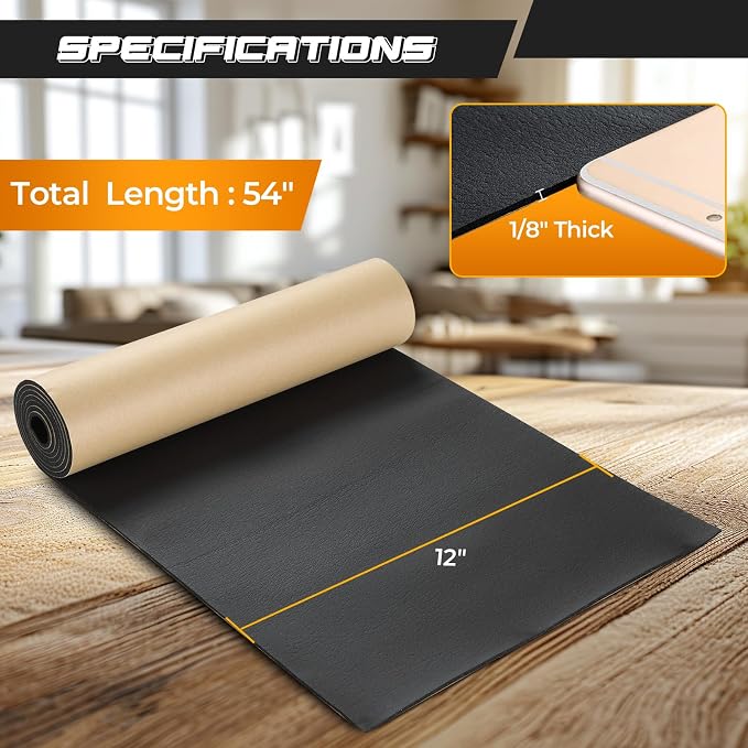 NATGAI Sponge Neoprene with Adhesive Foam Rubber Sheet 1/8” Thick X 12” Wide X - Image 2