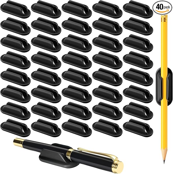 VZZNN 40 PCS Adhesive Pencil Holders, Silicone Marker Organizer by VZZNN