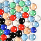 1LB Flat Glass Pebbles for Vase, Glass Gem Stones for Aquarium, Decorative by MBKHFLL