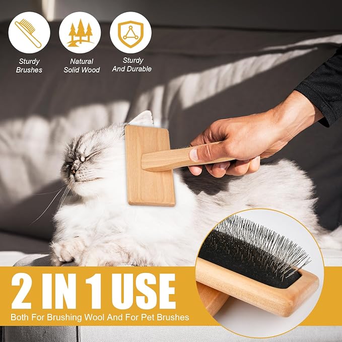 Lainballow 4 PCS Wool Carders, Wooden Hand Carders - Image 6