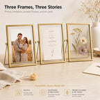 AceList Floating Picture Frame, 3 Pack 8x10 Gold Double Glass | Clear - Image 4