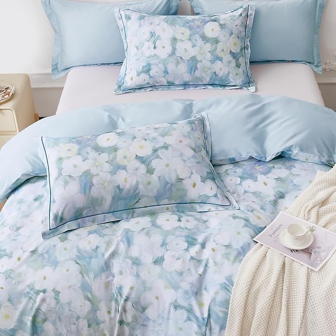 OAITE Duvet Cover Set Twin Size Oil Painting Pattern Ultra Soft 100% Cotton - Image 3