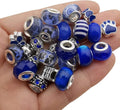 50pcs Assorted Dark Blue Resin Imitation Glass European Large Hole Beads by WOCRAFT
