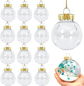 12 Pcs DIY Clear Plastic Fillable Balls Ornament, 2.36Inch Christmas Balls | by Neioaas