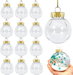 12 Pcs DIY Clear Plastic Fillable Balls Ornament, 2.36Inch Christmas Balls | by Neioaas
