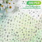 Acejoz 200Pcs Silver Charms for Jewelry Making and Bracelets, Wholesale Bulk - Image 3