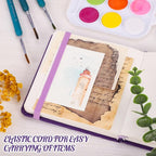 Hardcover Pocket Sketchbook, 98lb/160gsm Heavyweight Tiny Sketch Book, 80 - Image 5