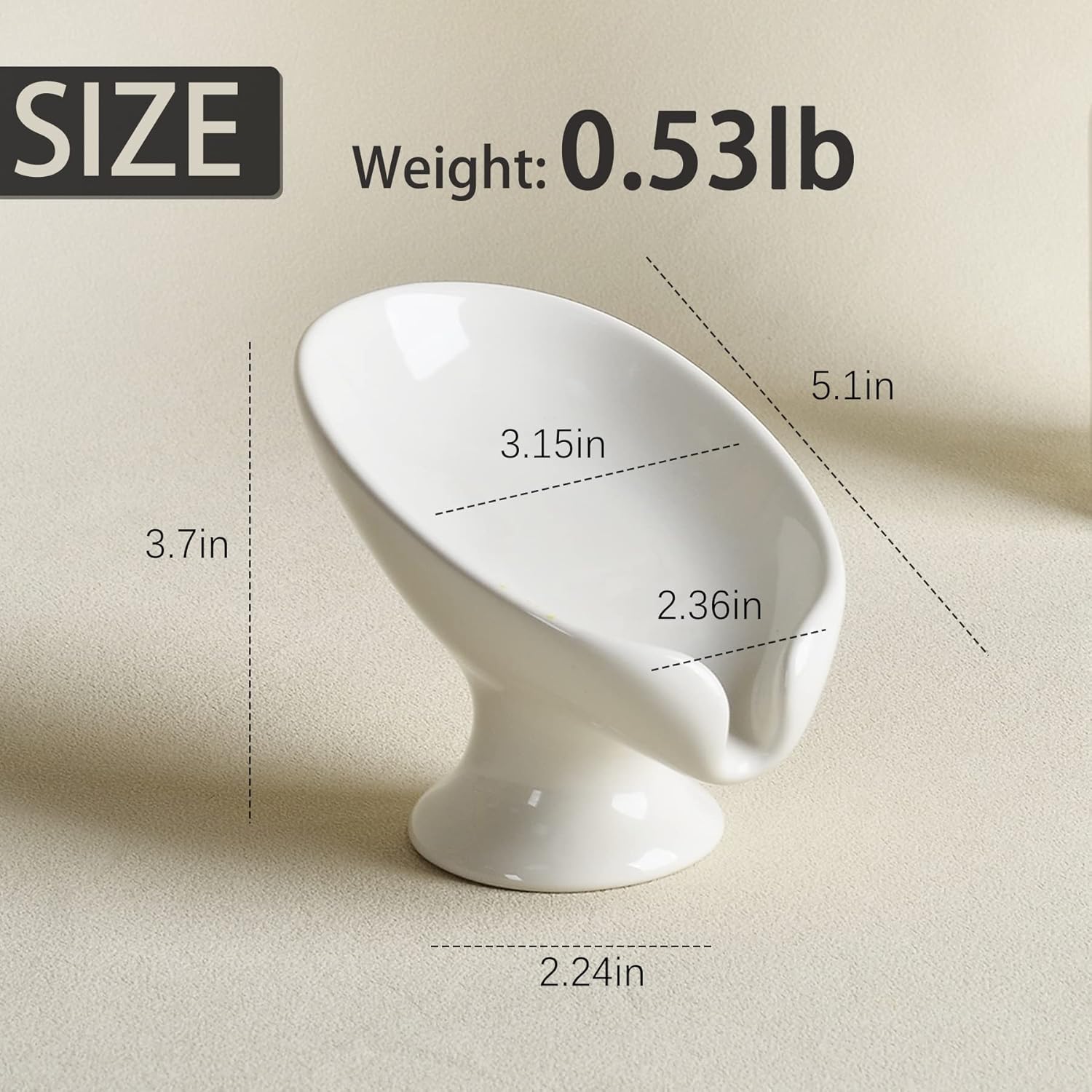Soap Dish Set, Self Draining Bar Soap Holder for Bathroom Sink, Leaf Shaped Drainage Soap Dish Ceramic White Porcelain Decorative Soap Dishes 2PCS, ANTIS'S HOME