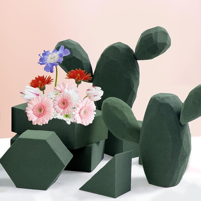Tunnkit 8 Pcs Floral Foam Blocks, 5.5" L x 3.1" W x 1.7" H Green Wet Dry Flower - Image 6