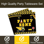 96pcs Construction Birthday Party Supplies Construction Theme Paper Plates and - Image 3